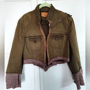 GHETTO GOLDILOCKS Sz L Reclaimed Fabric Art2Wear 1 Of Kind Handmade Jacket Grung